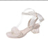Ladies Aesthetic Slid On Pearl And Ribbons Straps Heels